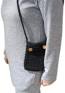 19X15 cm Mobile Handmade Crochet Crossbody Bag B0CWVVDC9F