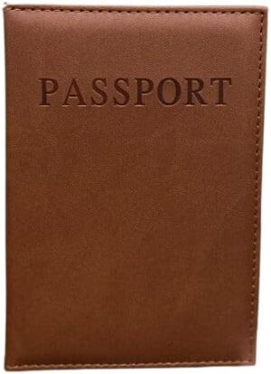 1PCs Travel Passport ID Card Cover Holder Case Faux Leather Color May Little Different (Brown Marron)-B0DBM2GQLR