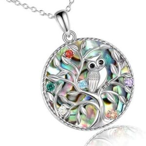 41EaDemCM7L._AC_ (1 Pc) Owl Pendant Necklace for Women Attractive Colorful Retro Necklace for Thanksgiving Christmas Gift NO5301 (5.6 Grams)-B0DP85NH7L