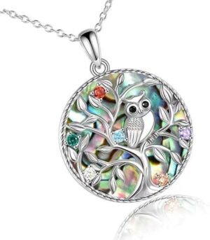(1 Pc) Owl Pendant Necklace for Women Attractive Colorful Retro Necklace for Thanksgiving Christmas Gift NO5301 (5.6 Grams)-B0DP85NH7L