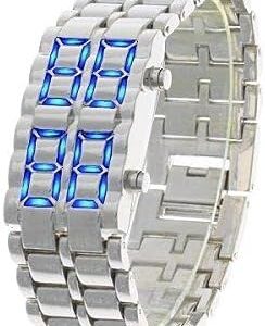 Iron Samurai Inspired Blue LED Unisex Watch-B0968Z5WMF