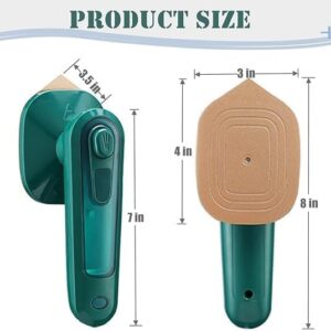 1Pcs Steam Iron, Mini Steam Iron for Clothes and Travel, Mini Iron 2 in 1: Portable Flat Iron and Spoon with Steam Ironing and Dry Ironing - 30W (Green)-B0DP6G7Q81