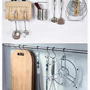 41FQ64ctOeL._AC_ -Stainless Steel S Hook 10 Pack Pot Hanger Round Polished Metal Chef Kitchen Tools L 10Kilos Carrying per Hook-B0CKXNV88S