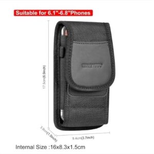 41GJVFf857L._AC_SX450_ Phone Holster Case Nylon Cell Phone Belt Clip Pouch Carrying Case Waist Bag - Vertical (XXL) 16 * 8.3 * 1.5CM-B0CY7TS292