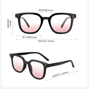 New Gradient Blush Glasses Black Frame Sunglasses Women's Fashion Sunglasses Men's Sunscreen Glasses Width 14Cm-B0DFMG5D8V