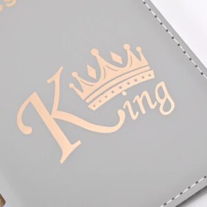 Crown Print PU Passport Covers Passport Protector Passport Holder Flight Ticket Holder ID Credit Card Holder Travel Accessories (King, Dark Blue)-B0DKT854DC