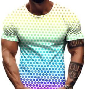 3XL Spotted Men's T-shirt Simple Print T-shirt For Men Trendy Men's Top Loose Oversized Clothing Everyday Casual Short Sleeve Summer - A01-BC04119, 3XL-B0CFK6FCP5