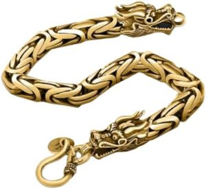[ 1Pc- A10028-Gold Color 21Cm ] High Quality Textured Chain Bracelet Charm Men Trend Casual Bracelet Friendship Charm Handmade Jewelry Gift-B0CLQJHQKY