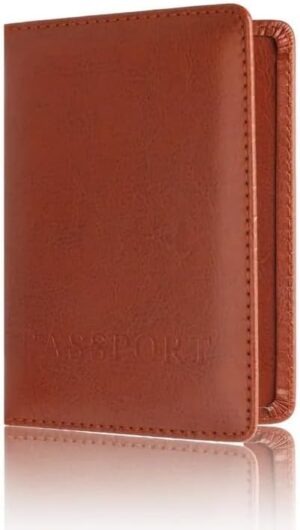 1PCs Travel Passport ID Card Cover Holder Case Faux Leather Color May Little Different (orange)-B0DC5NKXP6