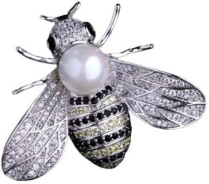 Silver Design Insect Series Brooch Women Delicate Little Bee Brooches Crystal Rhinestone Pin Brooch Jewelry Gifts For Girl-B0BZWQR32Z