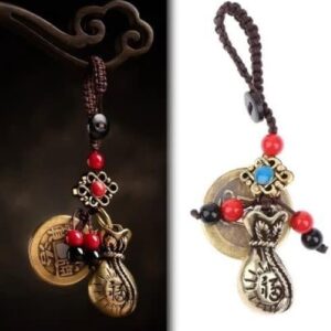 41Qn0coxpcL._AC_ Handmade Rope Lucky Feng Shui Hanging Vintage Brass Money Bag Keychain-B09WZHBD9F