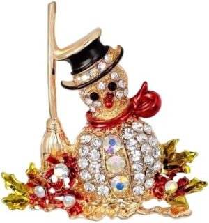 1 Pcs Christmas rhinestone cartoon animal brooch Christmas tree sleigh stars bells deer boots penguin wreath bird pin accessorie - S02-5 X 4.50 Cm-B0DQFCT8KL