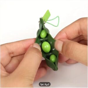 Fidget Bean Toys Soybean Finger Puzzles Squeeze Bean Keychain Figit Focus Extrusion Pea Hand Anti-anxiety Stress Relief Chain Toys-B0D8BQ69H2