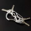 Portable outdoor multi-eye carabiner multi-function stainless steel mini keychain - silver-B091DVD527