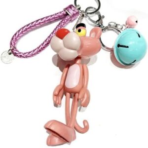 [1Pcs - Random Color ] Cute Naughty Panther Pink Leopard Doll Keychain Bag Pendant Key Chain Girls Handmade Creative Gift Keyring-B0CPCVTZNX