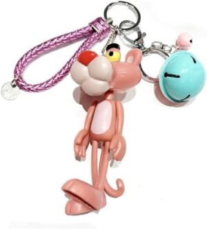 [1Pcs - Random Color ] Cute Naughty Panther Pink Leopard Doll Keychain Bag Pendant Key Chain Girls Handmade Creative Gift Keyring-B0CPCVTZNX