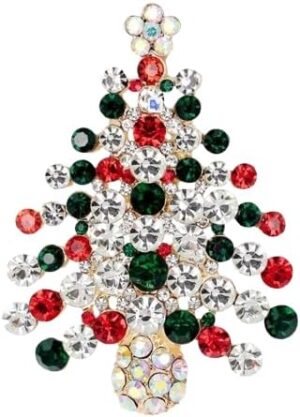 - 1 Pcs Christmas rhinestone cartoon animal brooch Christmas tree sleigh stars bells deer boots penguin wreath bird pin accessorie - S14-B0DQ1LDX4K