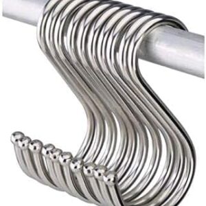 41VY+nUJqOL._AC_ -Stainless Steel S Hook 10 Pack Pot Hanger Round Polished Metal Chef Kitchen Tools L 10Kilos Carrying per Hook-B0CKXNV88S