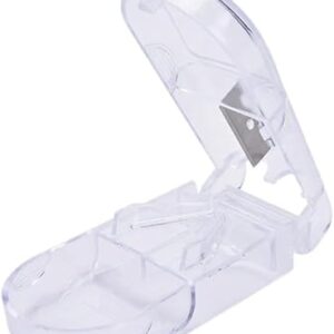 [1Pcs - Transparency ] 1PC Medicine Pill Holder Tablet Cutter Splitter Pill Case Mini Useful Portable Storage Box Pill Tablet Pill Cutter Divider-B0D529LKDW