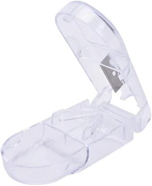 [1Pcs - Transparency ] 1PC Medicine Pill Holder Tablet Cutter Splitter Pill Case Mini Useful Portable Storage Box Pill Tablet Pill Cutter Divider-B0D529LKDW