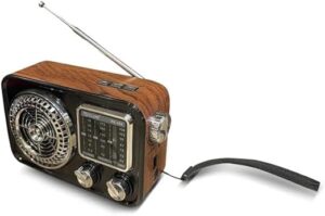 Wireless BT Audio Radio RX-388 FM/AM/SW 3Bands RadioWork with TWS, TF Card - USB - Type C 360Antenna Rechatgable With MP3/BT Music Player, wooden color-B0DLBJHPPB