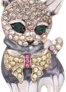 41X4ynnY-cL._AC_ 1Pcs Cute Cat Brooch Decoration Metal Brooch Scarf Sweater Suit Pin Up Buckle Rhinestone Animal Brooch Safety Pins Collar Jewelry Pin - Code N15-11Gram - 4X2Cm-B0DPTJJF72
