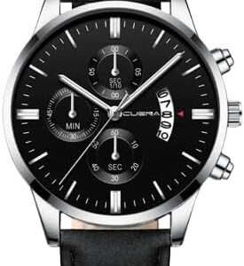 [1 Pcs-BG Black ] Men's Business Watch Top Brand Fashion 2023 Luxury Male Quartz Watches Minimalist Casual Leather Strap Calendar Wristwatch Clock-B0DDXCS9X3