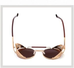 [1Pcs] Round Metal Sunglasses Steampunk Men Women Brand Designer Glasses Oculos De Sol Shades UV Protection-B0CSHZP41F