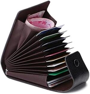 -Chocolate Brown Faux Leather For Unisex - Credit Card Holders-B098W7JLT6