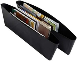 Premium PU Leather Vehicle Storage Box, Compartment for Snacks, Electronics and Travel Essentials-B091CTWWKG