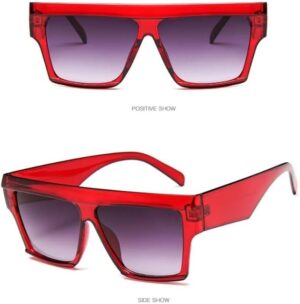 [1Pcs] [Wine red] Oversized Square Gradient Sunglasses Women Ins Popular Outdoor Beach Goggles Men Shade UV400 Sun Glasses-B0CMJV7V8Y