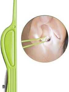 Ear Cleaning Remover Visible Lightening Ultra Slim Portable Long Handle Ear Pick Tweezers With Supporter for Baby (Random Color)-B0C19PK85J