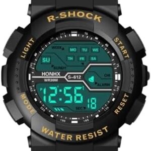 41+bTiu-uOL._AC_ Black Digital Watch for Men Sports Watches Waterproof Outdoor Chronograph Hand Clock G Infantry Shock Student Wristwatch (2-Balck-Gold)-B0D781QW9V