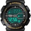 Black Digital Watch for Men Sports Watches Waterproof Outdoor Chronograph Hand Clock G Infantry Shock Student Wristwatch (2-Balck-Gold)-B0D781QW9V