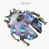 Fashion Rhinestone Brooch For Women Brooch Collar Pins Corsage Crystal Leaves Insect Brooch Badges Jewelry Accessories (Bugs_Blue X Purple) 3X3 Cm-B0DPVDTT7T
