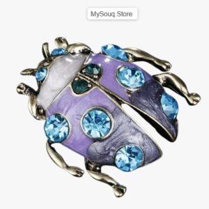 Fashion Rhinestone Brooch For Women Brooch Collar Pins Corsage Crystal Leaves Insect Brooch Badges Jewelry Accessories (Bugs_Blue X Purple) 3X3 Cm-B0DPVDTT7T