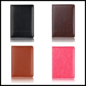 1PCs Travel Passport ID Card Cover Holder Case Faux Leather Color May Little Different (orange)-B0DC5NKXP6