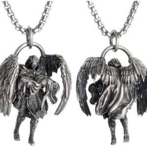 (1 Pc) Vintage Gothic Crucifixion Skull Cross Pendant Necklace for Men Statement Street Ride Party Jewelry Accessories (AL20177-Silver)-B0DFLPWCP6