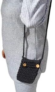 19X15 cm Mobile Handmade Crochet Crossbody Bag B0CWVVDC9F