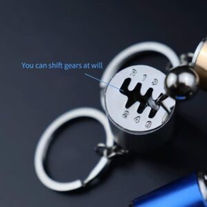 Zinc Alloy Car Gear Knob Shift Styling Keyring (Black)B09TGVBKFL