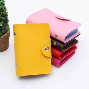 24 Bits Card Case Leather Function Business Card Holder Men Women Credit Passport Card Bag ID Passport Card Wallet (Deep Blue)-B0DH8N4BVP