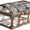 Plastic Transparent Pirate Treasure Box Aquarium Ornament, 9.5 cm x 8 cm x 10.5 cm-B0DJCZDXZ4