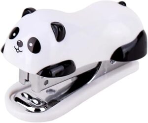 [1Pcs] Panda cartoon Mini Stapler school supplies office stationery paper Clip Binding Binder +1000pcs Staples-B0CKLPWH9B