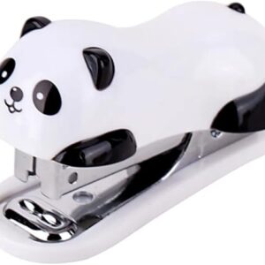 [1Pcs] Panda cartoon Mini Stapler school supplies office stationery paper Clip Binding Binder +1000pcs Staples-B0CKLPWH9B