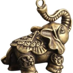 41pLDC8N0mL._AC_ 1pcs - Retro Brass Auspicious Elephant Ornaments Keychain Metal Animal Keychain-B0C732V1GH