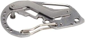 Portable outdoor multi-eye carabiner multi-function stainless steel mini keychain - silver - B091DVD527