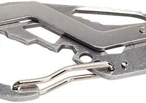 41p+sP+PwtL._AC_ Portable outdoor multi-eye carabiner multi-function stainless steel mini keychain - silver - B091DVD527