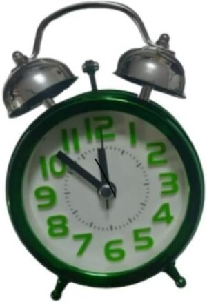 [1Pcs] 3" Mini Small Alarm Clock Kid Learning Digital Alarm Clock, Retro Portable Cute Round Number Double Bell Desk Table Clock, Random Color-B0CK1DDDDT