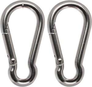 2Pcs - Uniqe Snap Spring M12 Hook Carabiner Clips - 13.8cm/5.43 inches - Multipurpose Durable Outdoor/Indoor Carabiners for Keychains, Camping, Fishing & Hiking Accessories-B0CNNG6629