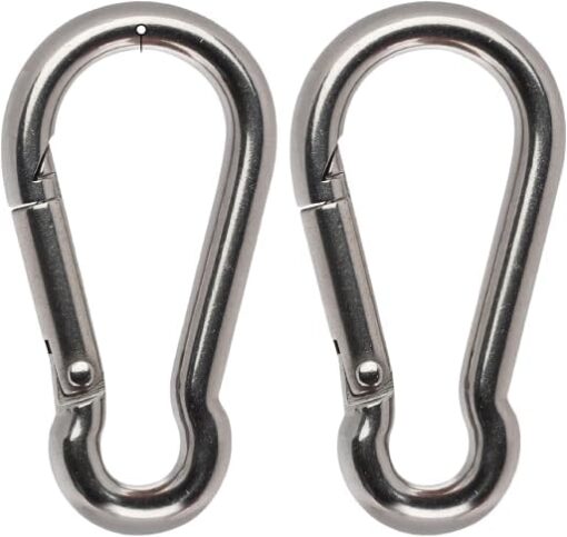 MySouq-Store 2Pcs - Uniqe Snap Spring M12 Hook Carabiner Clips - 13.8cm/5.43 inches - Multipurpose Durable Outdoor/Indoor Carabiners for Keychains, Camping, Fishing & Hiking Accessories-B0CNNG6629